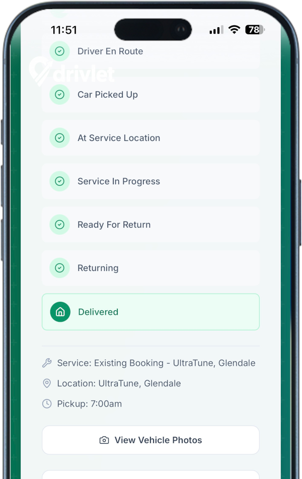 Delivered to your service centre
